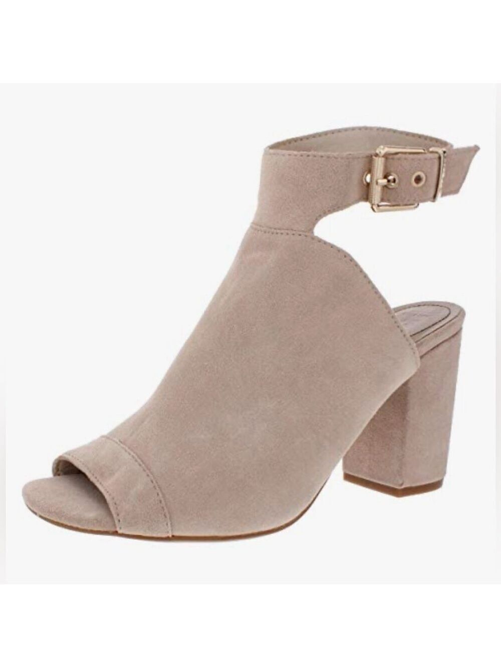 LUCCA LANE Seleste Tan Suede Block-Heel Sandals SZ 10